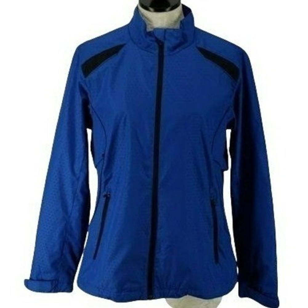 North End Sport Blue Honeycomb Full Zip Lightweight Jacket Womens Medium